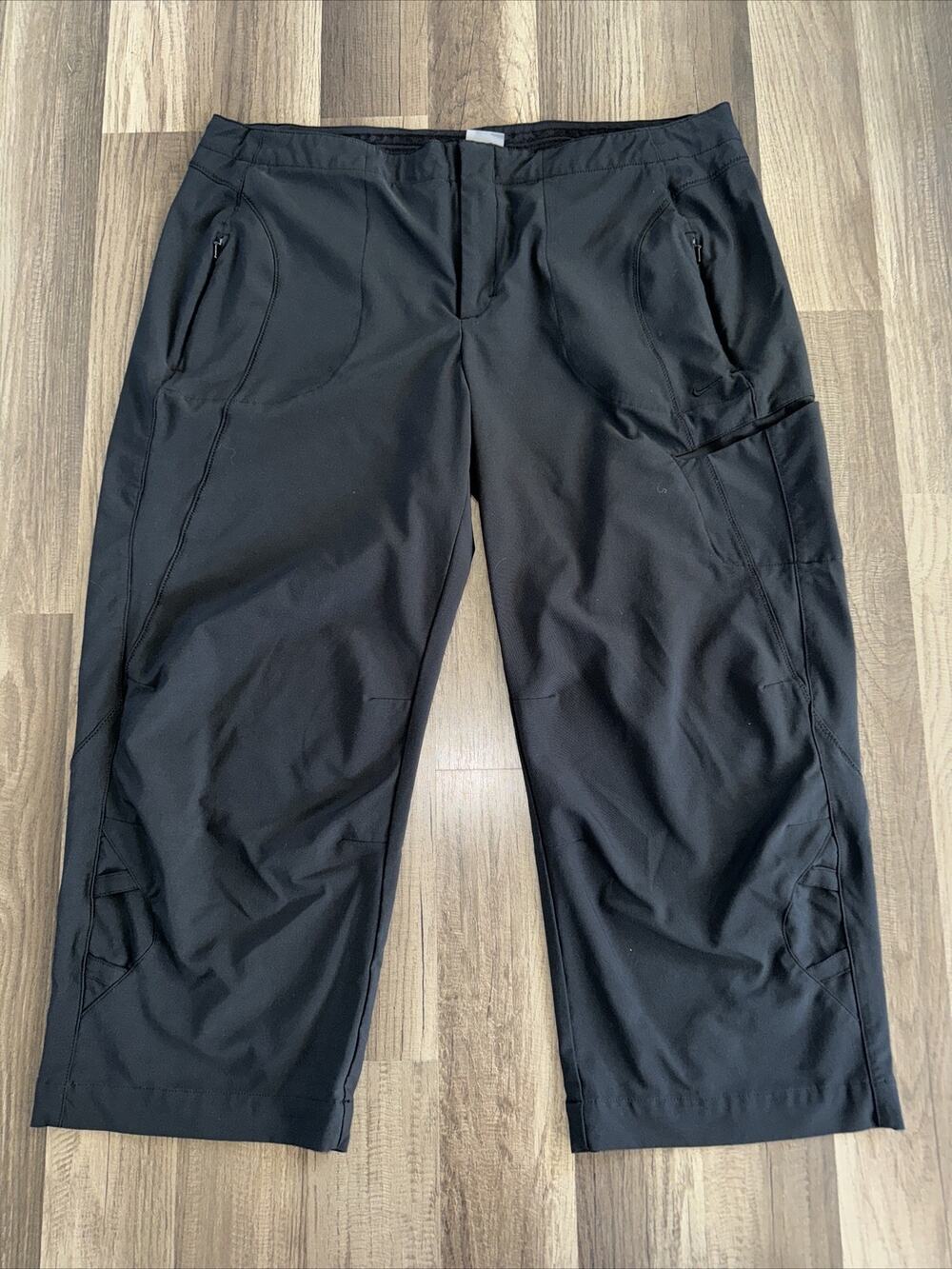Nike Tech Pants Black 35x26 Vintage Y2K Silver Tag